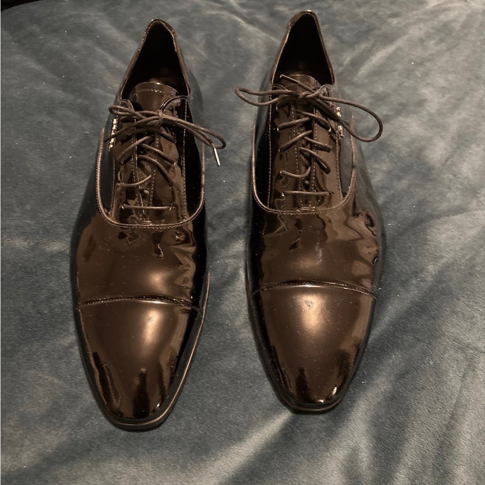 Prada Black Oxfords with Cap Toe and Broguing men’s 11.5
